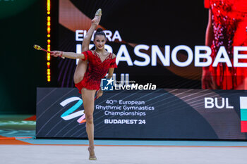 2024-05-26 - Elvira Krasnobaeva (BUL) seen during 40th European Rhythmic Gymnastics Championships Budapest 2024 at Papp Laszlo Budapest Sportarena, Budapest, Hungary on May 26, 2024 - 40TH EUROPEAN RHYTHMIC CHAMPIONSHIPS SENIOR INDIVIDUALS & GROUPS AND JUNIOR INDIVIDUALS - GYMNASTICS - OTHER SPORTS