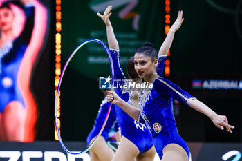 2024-05-26 - Azerbaijani group team seen during 40th European Rhythmic Gymnastics Championships Budapest 2024 at Papp Laszlo Budapest Sportarena, Budapest, Hungary on May 25, 2024 - 40TH EUROPEAN RHYTHMIC CHAMPIONSHIPS SENIOR INDIVIDUALS & GROUPS AND JUNIOR INDIVIDUALS - GYMNASTICS - OTHER SPORTS