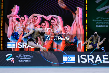 2024-05-26 - Israel group team seen during 40th European Rhythmic Gymnastics Championships Budapest 2024 at Papp Laszlo Budapest Sportarena, Budapest, Hungary on May 26, 2024 - 40TH EUROPEAN RHYTHMIC CHAMPIONSHIPS SENIOR INDIVIDUALS & GROUPS AND JUNIOR INDIVIDUALS - GYMNASTICS - OTHER SPORTS