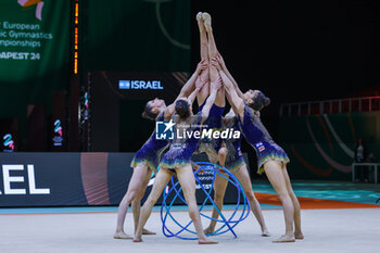 2024-05-26 - Israel group team seen during 40th European Rhythmic Gymnastics Championships Budapest 2024 at Papp Laszlo Budapest Sportarena, Budapest, Hungary on May 26, 2024 - 40TH EUROPEAN RHYTHMIC CHAMPIONSHIPS SENIOR INDIVIDUALS & GROUPS AND JUNIOR INDIVIDUALS - GYMNASTICS - OTHER SPORTS