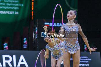 2024-05-26 - Bulgaria group team seen during 40th European Rhythmic Gymnastics Championships Budapest 2024 at Papp Laszlo Budapest Sportarena, Budapest, Hungary on May 26, 2024 - 40TH EUROPEAN RHYTHMIC CHAMPIONSHIPS SENIOR INDIVIDUALS & GROUPS AND JUNIOR INDIVIDUALS - GYMNASTICS - OTHER SPORTS