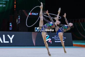 2024-05-26 - Italy group team seen during 40th European Rhythmic Gymnastics Championships Budapest 2024 at Papp Laszlo Budapest Sportarena, Budapest, Hungary on May 26, 2024 - 40TH EUROPEAN RHYTHMIC CHAMPIONSHIPS SENIOR INDIVIDUALS & GROUPS AND JUNIOR INDIVIDUALS - GYMNASTICS - OTHER SPORTS