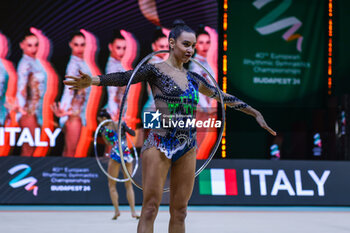 2024-05-26 - Alessia Maurelli of Italy group seen during 40th European Rhythmic Gymnastics Championships Budapest 2024 at Papp Laszlo Budapest Sportarena, Budapest, Hungary on May 26, 2024 - 40TH EUROPEAN RHYTHMIC CHAMPIONSHIPS SENIOR INDIVIDUALS & GROUPS AND JUNIOR INDIVIDUALS - GYMNASTICS - OTHER SPORTS