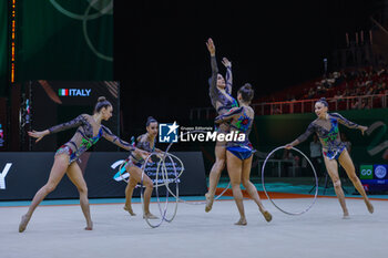 2024-05-26 - Italy group team seen during 40th European Rhythmic Gymnastics Championships Budapest 2024 at Papp Laszlo Budapest Sportarena, Budapest, Hungary on May 26, 2024 - 40TH EUROPEAN RHYTHMIC CHAMPIONSHIPS SENIOR INDIVIDUALS & GROUPS AND JUNIOR INDIVIDUALS - GYMNASTICS - OTHER SPORTS