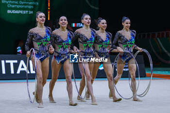 2024-05-26 - Italy group team seen during 40th European Rhythmic Gymnastics Championships Budapest 2024 at Papp Laszlo Budapest Sportarena, Budapest, Hungary on May 26, 2024 - 40TH EUROPEAN RHYTHMIC CHAMPIONSHIPS SENIOR INDIVIDUALS & GROUPS AND JUNIOR INDIVIDUALS - GYMNASTICS - OTHER SPORTS