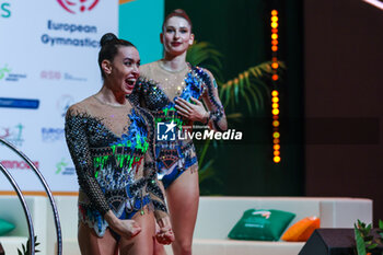 2024-05-26 - Alessia Maurelli of Italy groups celebrates during 40th European Rhythmic Gymnastics Championships Budapest 2024 at Papp Laszlo Budapest Sportarena, Budapest, Hungary on May 26, 2024 - 40TH EUROPEAN RHYTHMIC CHAMPIONSHIPS SENIOR INDIVIDUALS & GROUPS AND JUNIOR INDIVIDUALS - GYMNASTICS - OTHER SPORTS