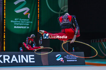 2024-05-26 - Ukraine group team seen during 40th European Rhythmic Gymnastics Championships Budapest 2024 at Papp Laszlo Budapest Sportarena, Budapest, Hungary on May 26, 2024 - 40TH EUROPEAN RHYTHMIC CHAMPIONSHIPS SENIOR INDIVIDUALS & GROUPS AND JUNIOR INDIVIDUALS - GYMNASTICS - OTHER SPORTS