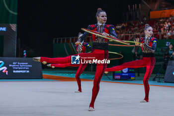 2024-05-26 - Ukraine group team seen during 40th European Rhythmic Gymnastics Championships Budapest 2024 at Papp Laszlo Budapest Sportarena, Budapest, Hungary on May 26, 2024 - 40TH EUROPEAN RHYTHMIC CHAMPIONSHIPS SENIOR INDIVIDUALS & GROUPS AND JUNIOR INDIVIDUALS - GYMNASTICS - OTHER SPORTS