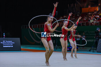 2024-05-26 - Germany group team seen during 40th European Rhythmic Gymnastics Championships Budapest 2024 at Papp Laszlo Budapest Sportarena, Budapest, Hungary on May 26, 2024 - 40TH EUROPEAN RHYTHMIC CHAMPIONSHIPS SENIOR INDIVIDUALS & GROUPS AND JUNIOR INDIVIDUALS - GYMNASTICS - OTHER SPORTS