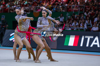 2024-05-26 - Italy group team seen during 40th European Rhythmic Gymnastics Championships Budapest 2024 at Papp Laszlo Budapest Sportarena, Budapest, Hungary on May 26, 2024 - 40TH EUROPEAN RHYTHMIC CHAMPIONSHIPS SENIOR INDIVIDUALS & GROUPS AND JUNIOR INDIVIDUALS - GYMNASTICS - OTHER SPORTS