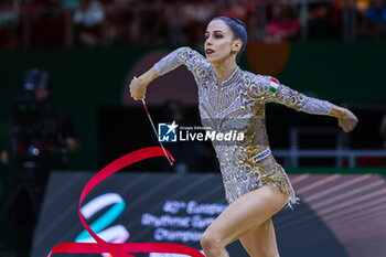 2024-05-26 - Martina Centofanti of Italy seen during 40th European Rhythmic Gymnastics Championships Budapest 2024 at Papp Laszlo Budapest Sportarena, Budapest, Hungary on May 26, 2024 - 40TH EUROPEAN RHYTHMIC CHAMPIONSHIPS SENIOR INDIVIDUALS & GROUPS AND JUNIOR INDIVIDUALS - GYMNASTICS - OTHER SPORTS