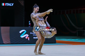 2024-05-26 - (R-L) Martina Centofanti and Laura Paris of Italy group seen during 40th European Rhythmic Gymnastics Championships Budapest 2024 at Papp Laszlo Budapest Sportarena, Budapest, Hungary on May 26, 2024 - 40TH EUROPEAN RHYTHMIC CHAMPIONSHIPS SENIOR INDIVIDUALS & GROUPS AND JUNIOR INDIVIDUALS - GYMNASTICS - OTHER SPORTS