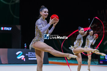 2024-05-26 - Laura Paris of Italy group seen during 40th European Rhythmic Gymnastics Championships Budapest 2024 at Papp Laszlo Budapest Sportarena, Budapest, Hungary on May 26, 2024 - 40TH EUROPEAN RHYTHMIC CHAMPIONSHIPS SENIOR INDIVIDUALS & GROUPS AND JUNIOR INDIVIDUALS - GYMNASTICS - OTHER SPORTS