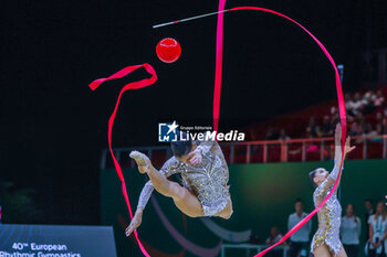 2024-05-26 - Martina Centofanti of Italy seen during 40th European Rhythmic Gymnastics Championships Budapest 2024 at Papp Laszlo Budapest Sportarena, Budapest, Hungary on May 26, 2024 - 40TH EUROPEAN RHYTHMIC CHAMPIONSHIPS SENIOR INDIVIDUALS & GROUPS AND JUNIOR INDIVIDUALS - GYMNASTICS - OTHER SPORTS