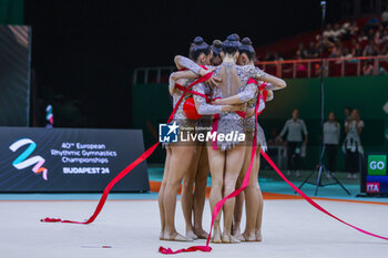 2024-05-26 - Italy group team seen during 40th European Rhythmic Gymnastics Championships Budapest 2024 at Papp Laszlo Budapest Sportarena, Budapest, Hungary on May 26, 2024 - 40TH EUROPEAN RHYTHMIC CHAMPIONSHIPS SENIOR INDIVIDUALS & GROUPS AND JUNIOR INDIVIDUALS - GYMNASTICS - OTHER SPORTS