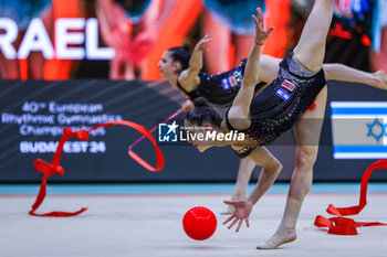 2024-05-26 - Israel group team seen during 40th European Rhythmic Gymnastics Championships Budapest 2024 at Papp Laszlo Budapest Sportarena, Budapest, Hungary on May 26, 2024 - 40TH EUROPEAN RHYTHMIC CHAMPIONSHIPS SENIOR INDIVIDUALS & GROUPS AND JUNIOR INDIVIDUALS - GYMNASTICS - OTHER SPORTS