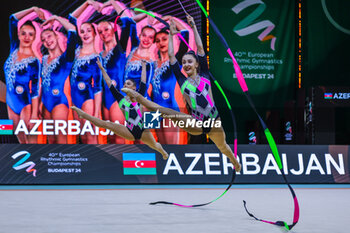 2024-05-26 - Azerbaijani group team seen during 40th European Rhythmic Gymnastics Championships Budapest 2024 at Papp Laszlo Budapest Sportarena, Budapest, Hungary on May 25, 2024 - 40TH EUROPEAN RHYTHMIC CHAMPIONSHIPS SENIOR INDIVIDUALS & GROUPS AND JUNIOR INDIVIDUALS - GYMNASTICS - OTHER SPORTS