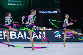 2024-05-26 - Azerbaijani group team seen during 40th European Rhythmic Gymnastics Championships Budapest 2024 at Papp Laszlo Budapest Sportarena, Budapest, Hungary on May 25, 2024 - 40TH EUROPEAN RHYTHMIC CHAMPIONSHIPS SENIOR INDIVIDUALS & GROUPS AND JUNIOR INDIVIDUALS - GYMNASTICS - OTHER SPORTS