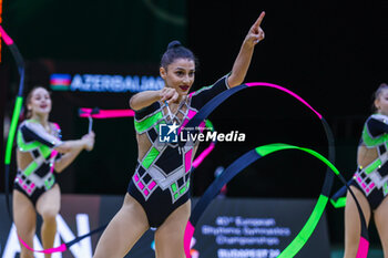 2024-05-26 - Azerbaijani group team seen during 40th European Rhythmic Gymnastics Championships Budapest 2024 at Papp Laszlo Budapest Sportarena, Budapest, Hungary on May 25, 2024 - 40TH EUROPEAN RHYTHMIC CHAMPIONSHIPS SENIOR INDIVIDUALS & GROUPS AND JUNIOR INDIVIDUALS - GYMNASTICS - OTHER SPORTS