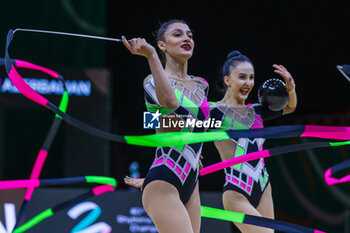 2024-05-26 - Azerbaijani group team seen during 40th European Rhythmic Gymnastics Championships Budapest 2024 at Papp Laszlo Budapest Sportarena, Budapest, Hungary on May 25, 2024 - 40TH EUROPEAN RHYTHMIC CHAMPIONSHIPS SENIOR INDIVIDUALS & GROUPS AND JUNIOR INDIVIDUALS - GYMNASTICS - OTHER SPORTS