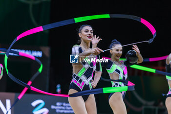 2024-05-26 - Azerbaijani group team seen during 40th European Rhythmic Gymnastics Championships Budapest 2024 at Papp Laszlo Budapest Sportarena, Budapest, Hungary on May 25, 2024 - 40TH EUROPEAN RHYTHMIC CHAMPIONSHIPS SENIOR INDIVIDUALS & GROUPS AND JUNIOR INDIVIDUALS - GYMNASTICS - OTHER SPORTS