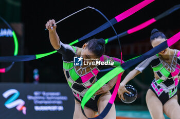 2024-05-26 - Azerbaijani group team seen during 40th European Rhythmic Gymnastics Championships Budapest 2024 at Papp Laszlo Budapest Sportarena, Budapest, Hungary on May 25, 2024 - 40TH EUROPEAN RHYTHMIC CHAMPIONSHIPS SENIOR INDIVIDUALS & GROUPS AND JUNIOR INDIVIDUALS - GYMNASTICS - OTHER SPORTS