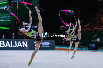 2024-05-26 - Azerbaijani group team seen during 40th European Rhythmic Gymnastics Championships Budapest 2024 at Papp Laszlo Budapest Sportarena, Budapest, Hungary on May 25, 2024 - 40TH EUROPEAN RHYTHMIC CHAMPIONSHIPS SENIOR INDIVIDUALS & GROUPS AND JUNIOR INDIVIDUALS - GYMNASTICS - OTHER SPORTS