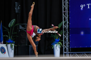 2024-03-09 - Viola Sella of Italy seen in action during Rhythmic Gymnastics FGI Italy-France bilateral competition 2024 at PalaFitLineDesio, Desio, Italy on March 09, 2024 - TROFEO CITTà DI DESIO - BILATERALE ITALIA FRANCIA - GYMNASTICS - OTHER SPORTS