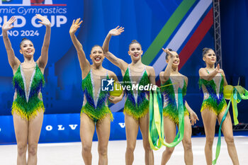 2024-06-23 - Team Brazil during Finals All-Around of FIG Rhythmic Gymnastics World Cup, at Unipol Forum, Milan on 23 June, 2024 - RHYTHMIC GYMNASTIC - WORLD CUP 2024 FINALS - GYMNASTICS - OTHER SPORTS