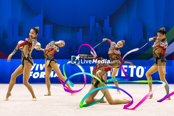 2024-06-23 - Team Republic of China during Finals All-Around of FIG Rhythmic Gymnastics World Cup, at Unipol Forum, Milan on 23 June, 2024 - RHYTHMIC GYMNASTIC - WORLD CUP 2024 FINALS - GYMNASTICS - OTHER SPORTS