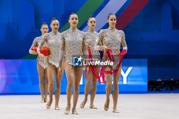 2024-06-23 - Team Italy during Finals All-Around of FIG Rhythmic Gymnastics World Cup, at Unipol Forum, Milan on 23 June, 2024 - RHYTHMIC GYMNASTIC - WORLD CUP 2024 FINALS - GYMNASTICS - OTHER SPORTS