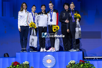 2024-06-23 - Podium Individual Finals All-Around of FIG Rhythmic Gymnastics World Cup, at Unipol Forum, Milan on 23 June, 2024 - RHYTHMIC GYMNASTIC - WORLD CUP 2024 FINALS - GYMNASTICS - OTHER SPORTS