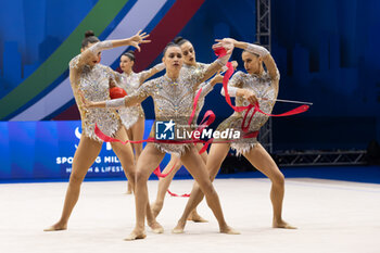 2024-06-23 - Team Italy during Finals All-Around of FIG Rhythmic Gymnastics World Cup, at Unipol Forum, Milan on 23 June, 2024 - RHYTHMIC GYMNASTIC - WORLD CUP 2024 FINALS - GYMNASTICS - OTHER SPORTS