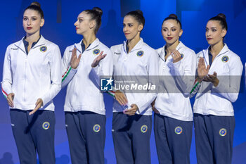 2024-06-23 - Team Italy second place Group Finals All-Around of FIG Rhythmic Gymnastics World Cup, at Unipol Forum, Milan on 23 June, 2024 - RHYTHMIC GYMNASTIC - WORLD CUP 2024 FINALS - GYMNASTICS - OTHER SPORTS