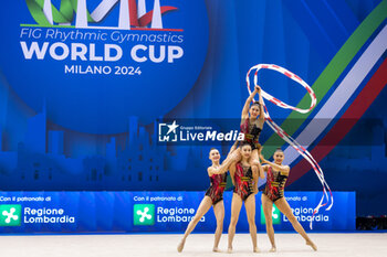 2024-06-23 - Team Mexico during Finals All-Around of FIG Rhythmic Gymnastics World Cup, at Unipol Forum, Milan on 23 June, 2024 - RHYTHMIC GYMNASTIC - WORLD CUP 2024 FINALS - GYMNASTICS - OTHER SPORTS