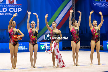 2024-06-23 - Team Mexico during Finals All-Around of FIG Rhythmic Gymnastics World Cup, at Unipol Forum, Milan on 23 June, 2024 - RHYTHMIC GYMNASTIC - WORLD CUP 2024 FINALS - GYMNASTICS - OTHER SPORTS