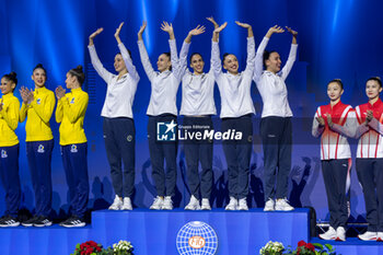 2024-06-23 - Podium Group Finals 5 Hoops of FIG Rhythmic Gymnastics World Cup, at Unipol Forum, Milan on 23 June, 2024 - RHYTHMIC GYMNASTIC - WORLD CUP 2024 FINALS - GYMNASTICS - OTHER SPORTS