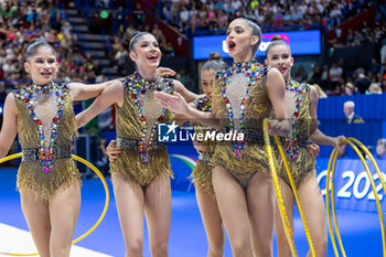 2024-06-23 - Team Brazil during Group Finals 5 Hoops of FIG Rhythmic Gymnastics World Cup, at Unipol Forum, Milan on 23 June, 2024 - RHYTHMIC GYMNASTIC - WORLD CUP 2024 FINALS - GYMNASTICS - OTHER SPORTS