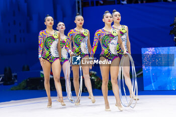 2024-06-23 - Team Mexico during Group Finals 5 Hoops of FIG Rhythmic Gymnastics World Cup, at Unipol Forum, Milan on 23 June, 2024 - RHYTHMIC GYMNASTIC - WORLD CUP 2024 FINALS - GYMNASTICS - OTHER SPORTS