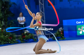 2024-06-23 - ALEXANDRE Maria Eduarda (Bra) during Finals Ribbon of FIG Rhythmic Gymnastics World Cup, at Unipol Forum, Milan on 23 June, 2024 - RHYTHMIC GYMNASTIC - WORLD CUP 2024 FINALS - GYMNASTICS - OTHER SPORTS