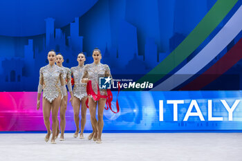 2024-06-23 - Team Italy during Finals 3 Ribbons ans 2 Balls of FIG Rhythmic Gymnastics World Cup, at Unipol Forum, Milan on 23 June, 2024 - RHYTHMIC GYMNASTIC - WORLD CUP 2024 FINALS - GYMNASTICS - OTHER SPORTS