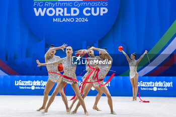 2024-06-23 - Team China during Finals 3 Ribbons ans 2 Balls of FIG Rhythmic Gymnastics World Cup, at Unipol Forum, Milan on 23 June, 2024 - RHYTHMIC GYMNASTIC - WORLD CUP 2024 FINALS - GYMNASTICS - OTHER SPORTS