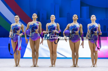 2024-06-23 - Team France during Finals 3 Ribbons ans 2 Balls of FIG Rhythmic Gymnastics World Cup, at Unipol Forum, Milan on 23 June, 2024 - RHYTHMIC GYMNASTIC - WORLD CUP 2024 FINALS - GYMNASTICS - OTHER SPORTS