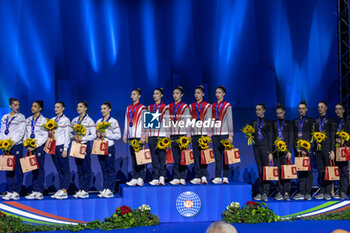 2024-06-23 - Podium Group Finals 3 Ribbons and 2 Balls of FIG Rhythmic Gymnastics World Cup, at Unipol Forum, Milan on 23 June, 2024 - RHYTHMIC GYMNASTIC - WORLD CUP 2024 FINALS - GYMNASTICS - OTHER SPORTS