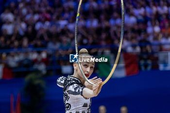 2024-06-23 - ONOPRIENKO Viktoriia (Ukr) during Finals Hoop of FIG Rhythmic Gymnastics World Cup, at Unipol Forum, Milan on 23 June, 2024 - RHYTHMIC GYMNASTIC - WORLD CUP 2024 FINALS - GYMNASTICS - OTHER SPORTS