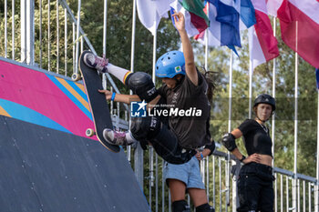 2024-09-07 - Mizuho Hasegawa, Japan, second place, during the women's final of the World Skate Games Italy 2024 specialty Skateboard Vert, Rome Pincio terrace 09 September 2024 - WORLD SKATE GAMES ITALIA 2024 - SKATEBOARD VERT SPECIALITY - SKATEBORD - OTHER SPORTS