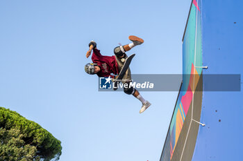 2024-09-07 - Augusto Akio, Brazil, second place, during the men's final of the World Skate Games Italy 2024 specialty Skateboard Vert, Rome Pincio terrace 09 September 2024 - WORLD SKATE GAMES ITALIA 2024 - SKATEBOARD VERT SPECIALITY - SKATEBORD - OTHER SPORTS