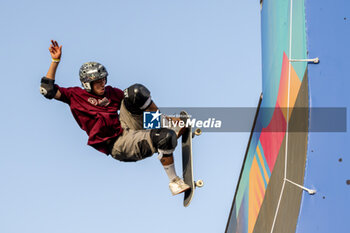 2024-09-07 - Augusto Akio, Brazil, second place, during the men's final of the World Skate Games Italy 2024 specialty Skateboard Vert, Rome Pincio terrace 09 September 2024 - WORLD SKATE GAMES ITALIA 2024 - SKATEBOARD VERT SPECIALITY - SKATEBORD - OTHER SPORTS