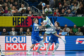 2024-01-11 - Dean Bombac (Slovenia) during the Men’s EHF Euro 2024 match between Slovenia vs. Faroe Islands at the Mercedes-Benz Arena in Berlin, Germany - MEN'S EHF EURO 2024 - SLOVENIA VS FAROE ISLAND - HANDBALL - OTHER SPORTS