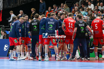 2024-01-11 - Norway team during the Men’s EHF Euro 2024 match between Norway vs. Poland at the Mercedes-Benz Arena in Berlin, Germany - MEN'S EHF EURO 2024 - NORWAY VS POLAND - HANDBALL - OTHER SPORTS